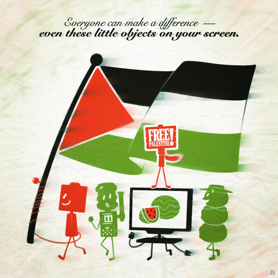 Make a Difference (for Palestine), 2024 Procreate