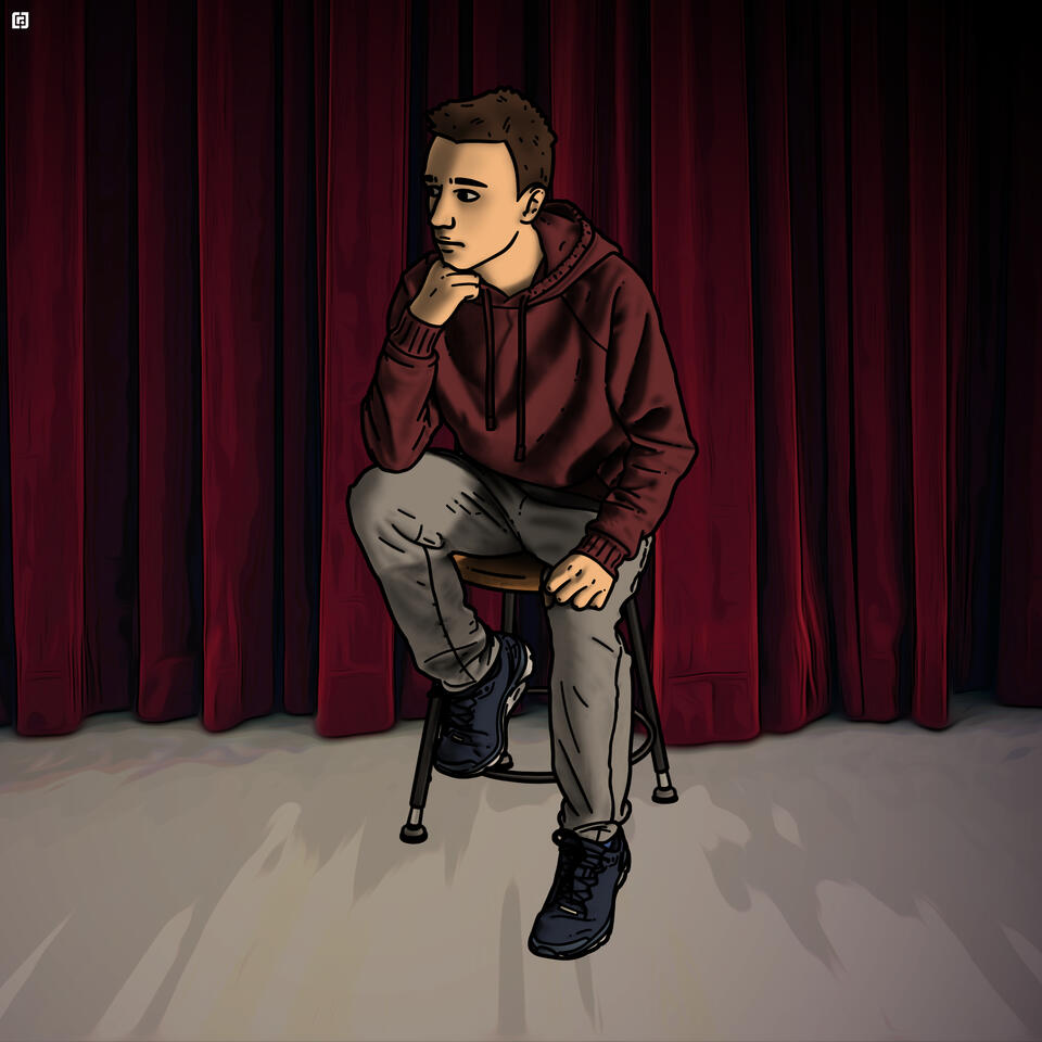 Comic Poses: Sitting*, 2024 Adobe Photoshop