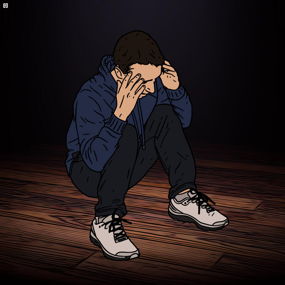 Comic Poses: Suffering*, 2024 Adobe Photoshop